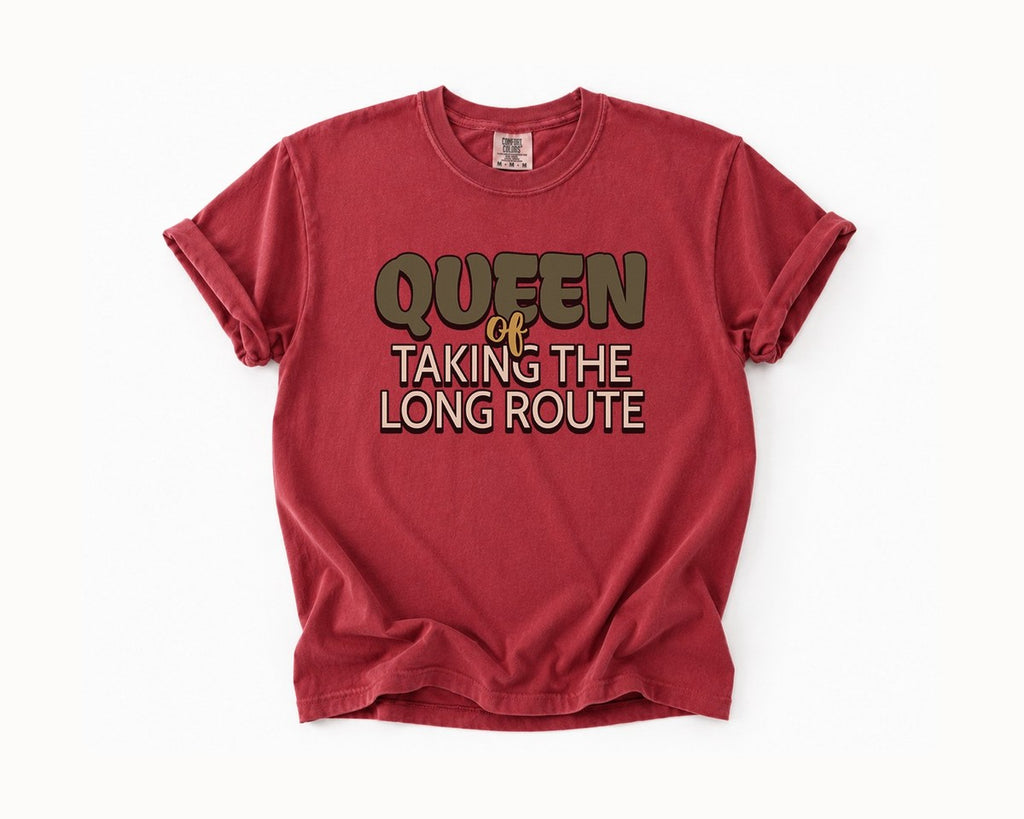 Queen of Taking the Long Route Tee - Brick