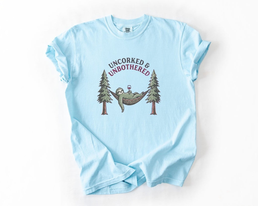 Uncorked & Unbothered Tee - Chambray