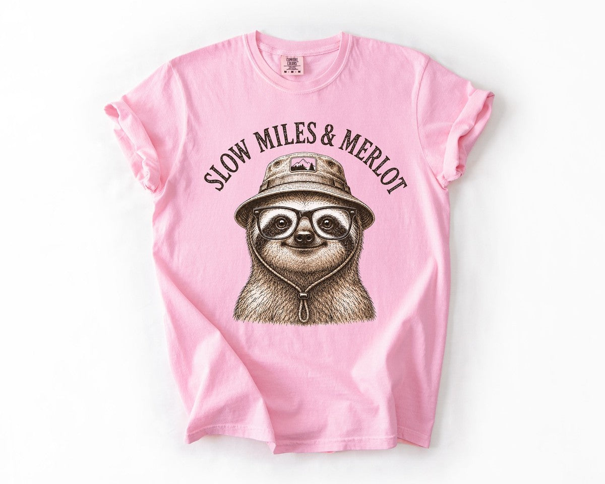 Slow Miles & Merlot Tee - Blossom