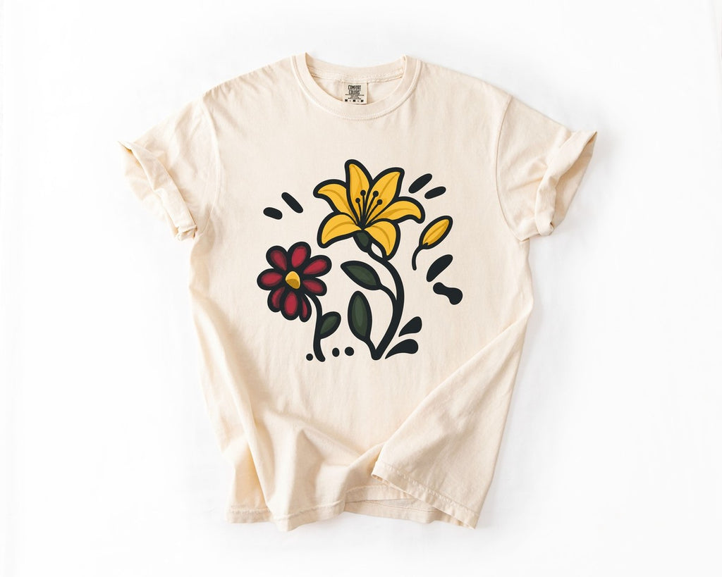 Floral Sketch Tee - Ivory