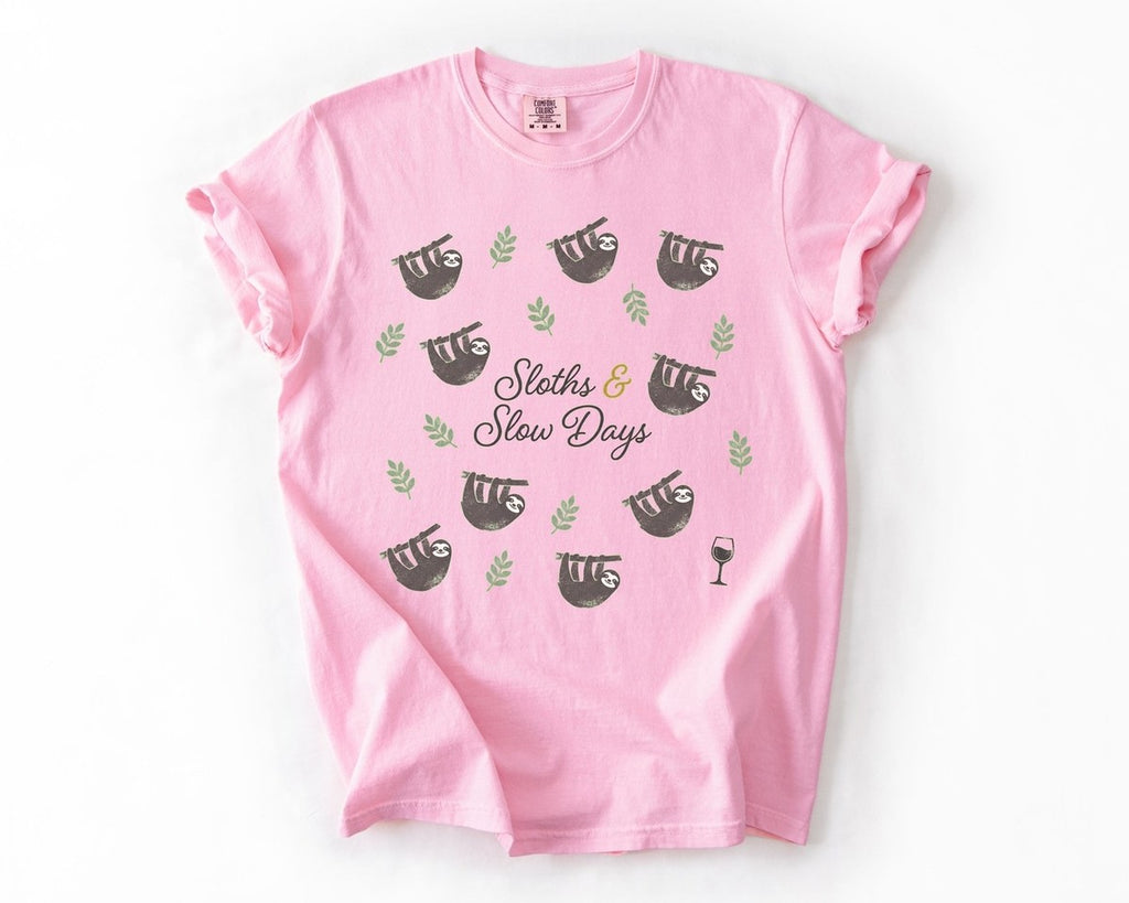 Sloths & Slow Days Tee - Blossom