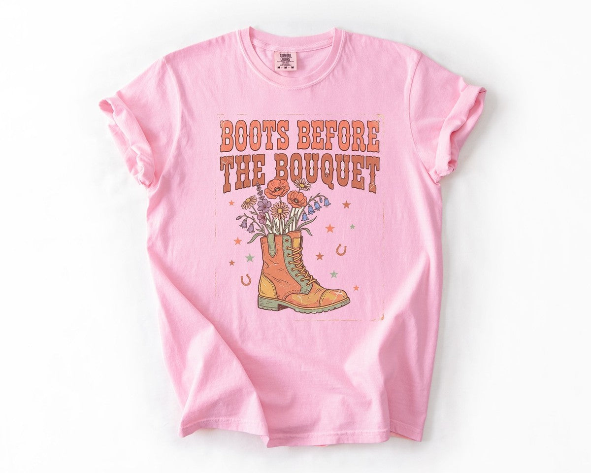 Boots Before the Bouquet Tee - Blossom
