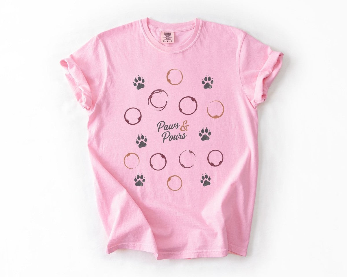 Paws & Pours Tee - Blossom
