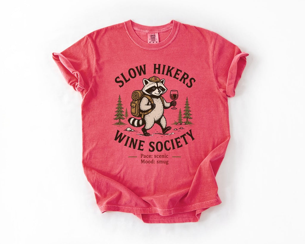 Slow Hikers Wine Society Tee - Watermelon