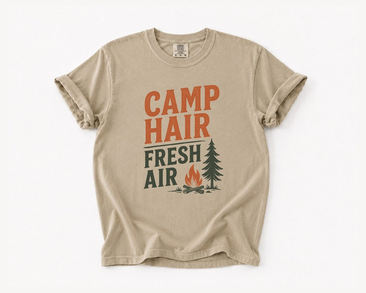 Camp Hair Fresh Air T-Shirt - Khaki