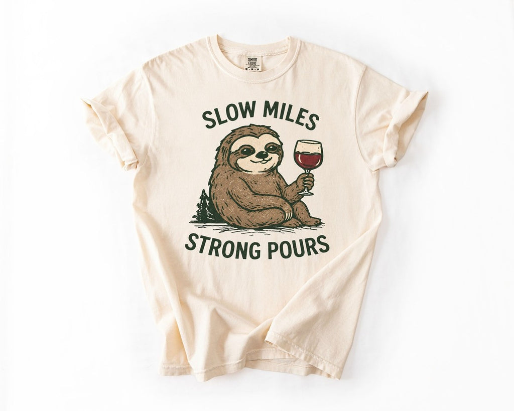 Slow Miles Strong Pours Tee - Ivory