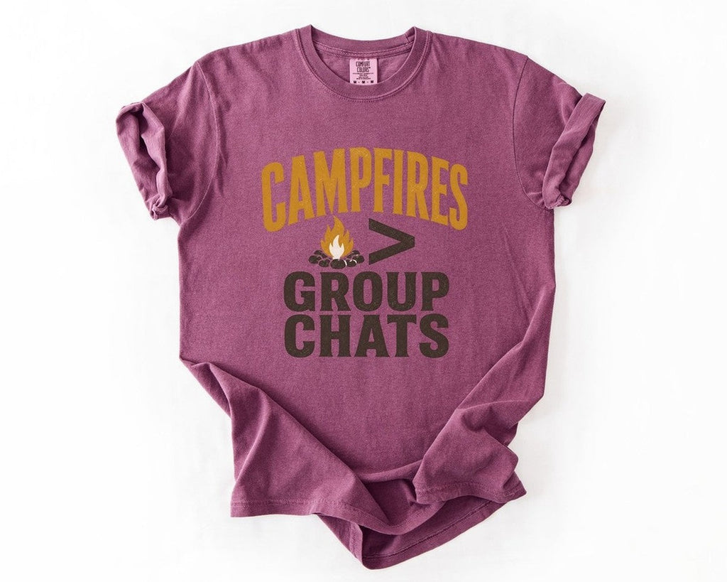 Campfires > Group Chats T-Shirt - Berry