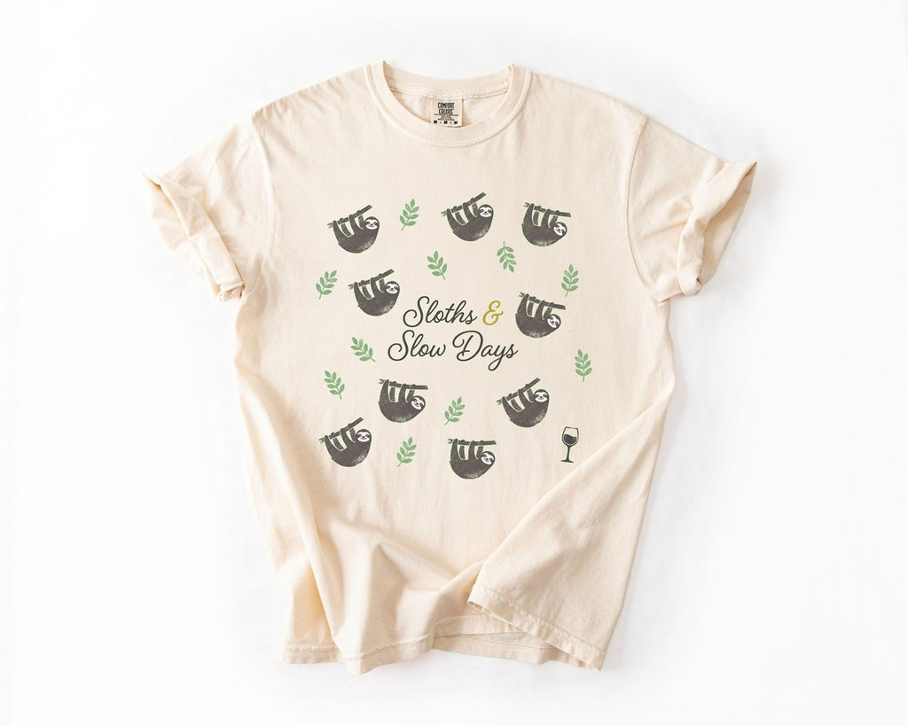 Sloths & Slow Days Tee - Ivory