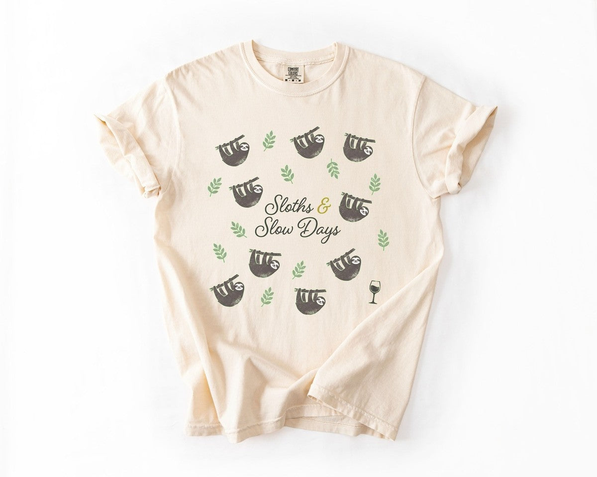 Sloths & Slow Days Tee - Ivory