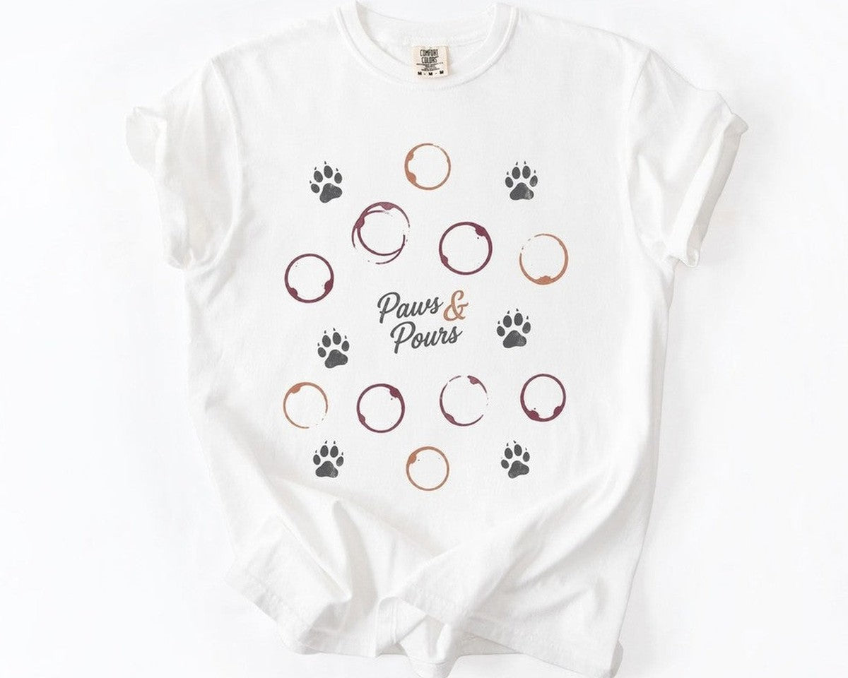Paws & Pours Tee - White
