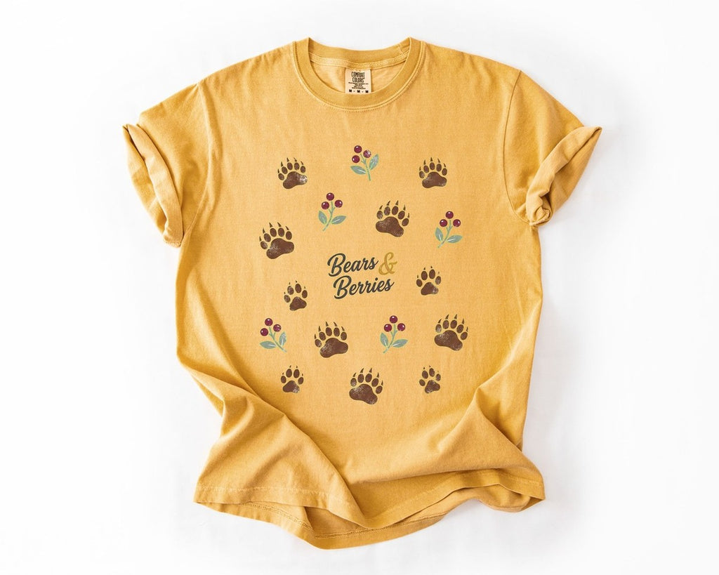 Bears & Berries Tee - Mustard