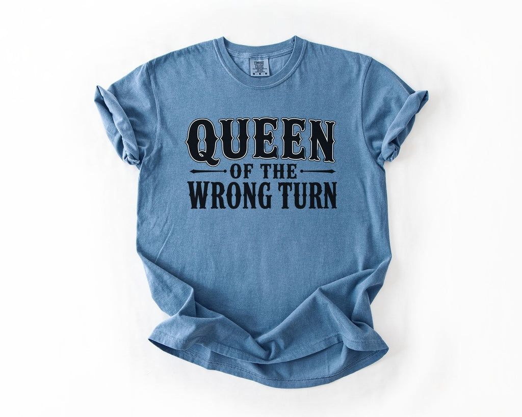 Queen of the Wrong Turn Tee - Blue Jean