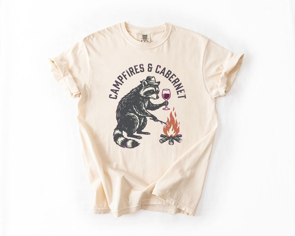 Campfires & Cabernet Tee - Ivory