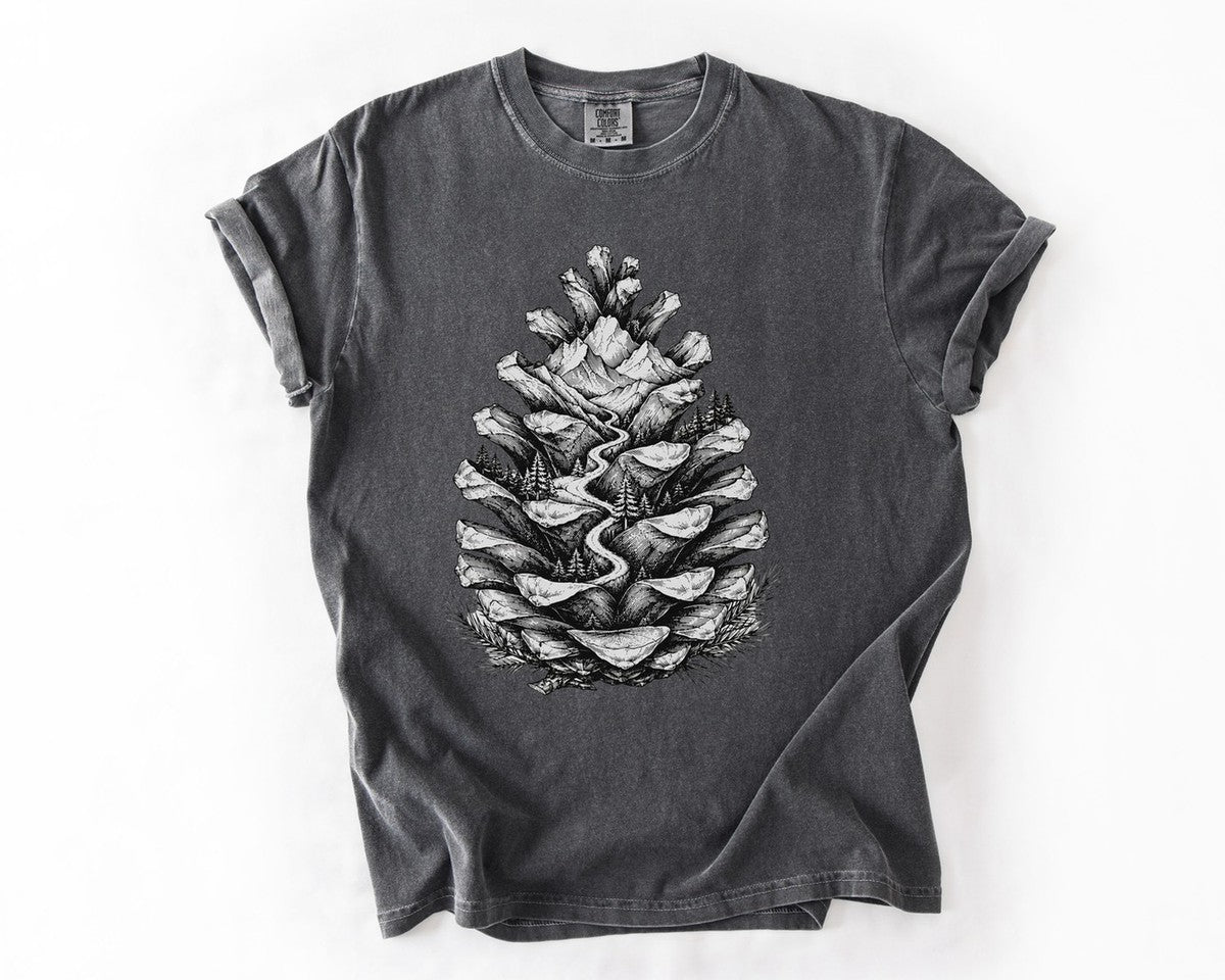 Pinecone Landscape T-Shirt - Pepper