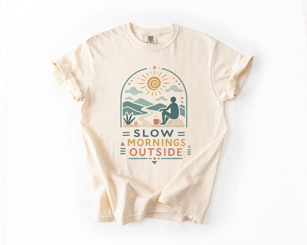 Slow Mornings Outside T-Shirt - Ivory
