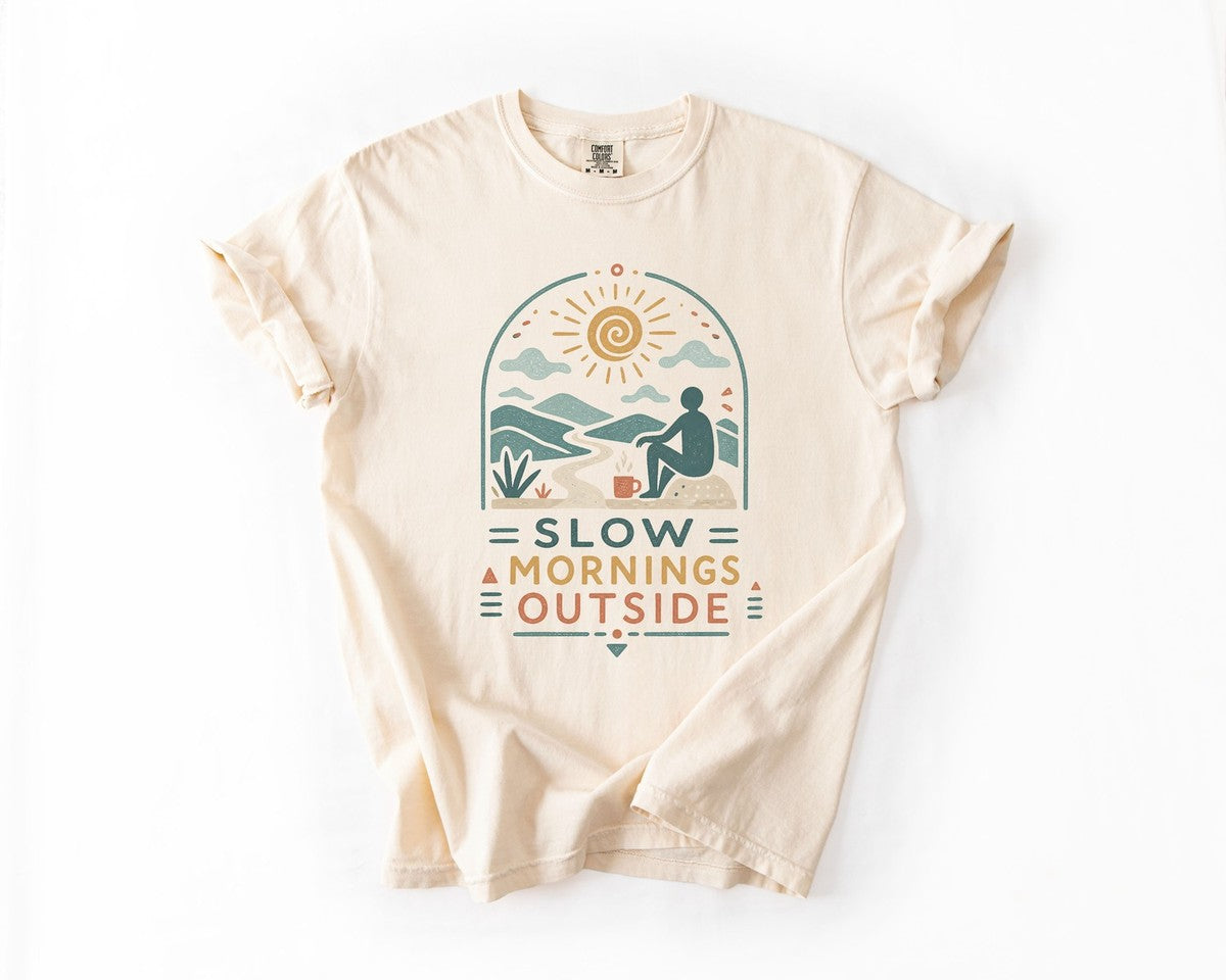 Slow Mornings Outside T-Shirt - Ivory