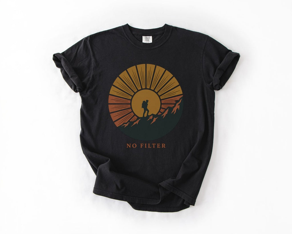 Hiker Sunset T-Shirt - Black