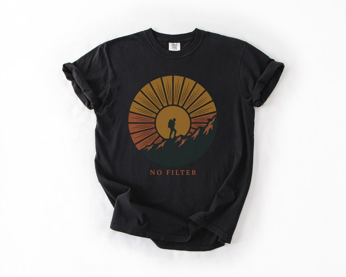 Hiker Sunset T-Shirt - Black