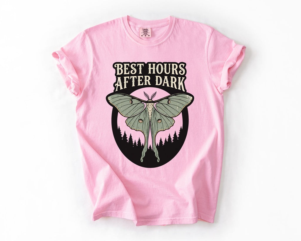 Best Hours After Dark Moth Tee - Blossom