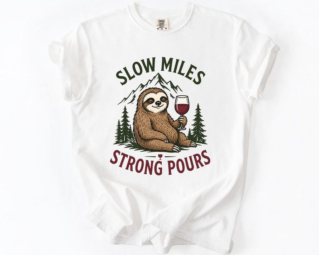 Sloth Wine Tee - White