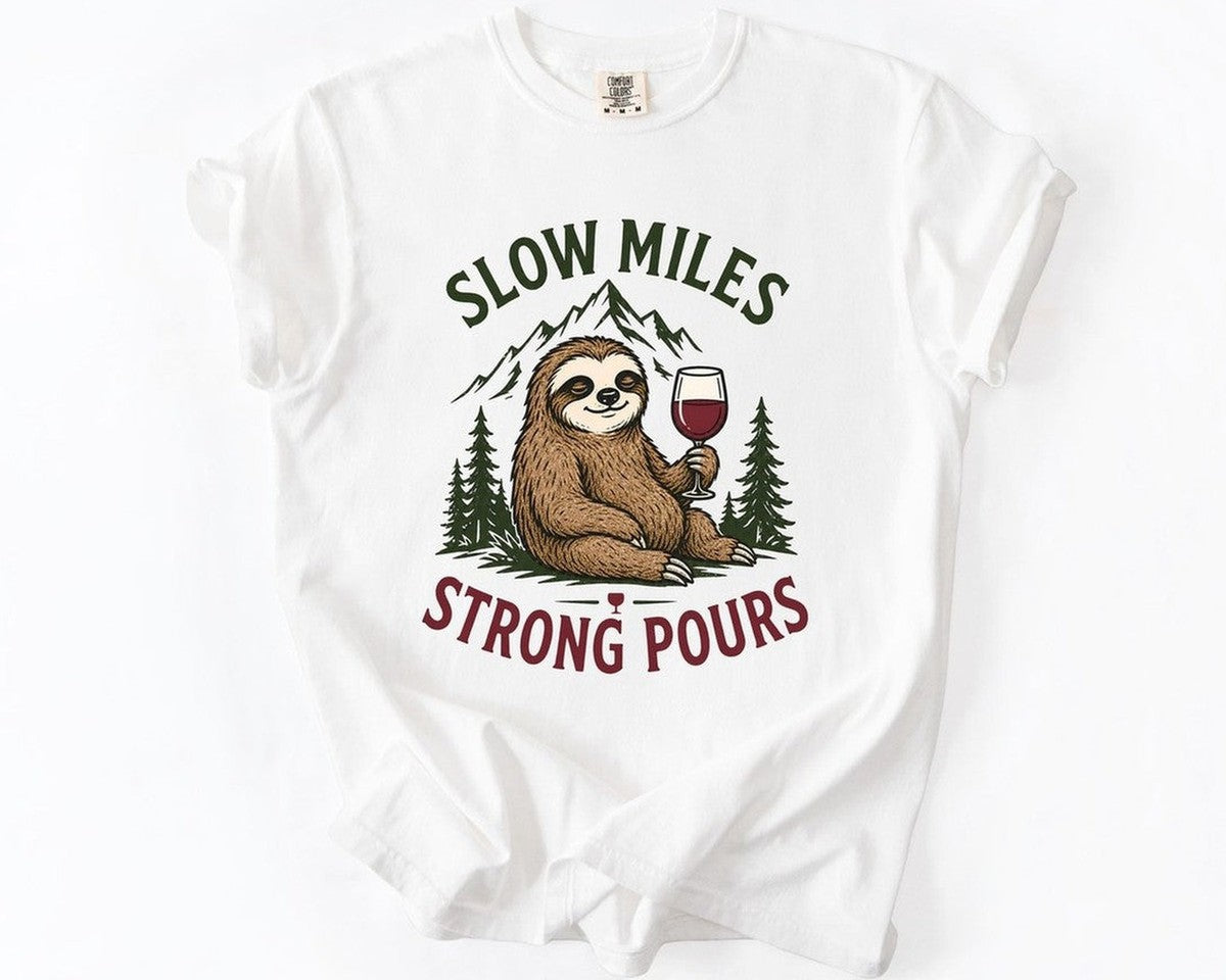 Sloth Wine Tee - White