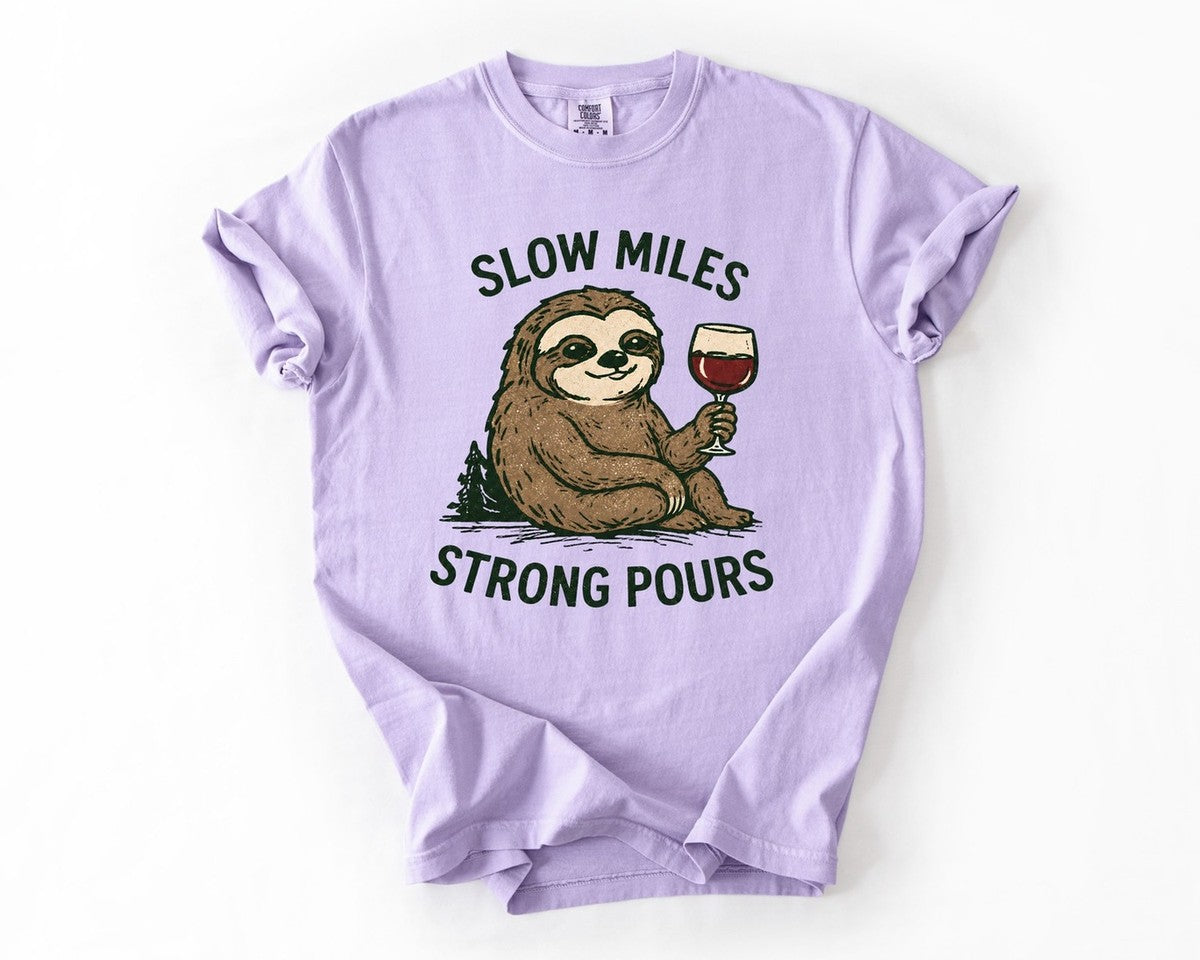 Slow Miles Strong Pours Tee - Orchid
