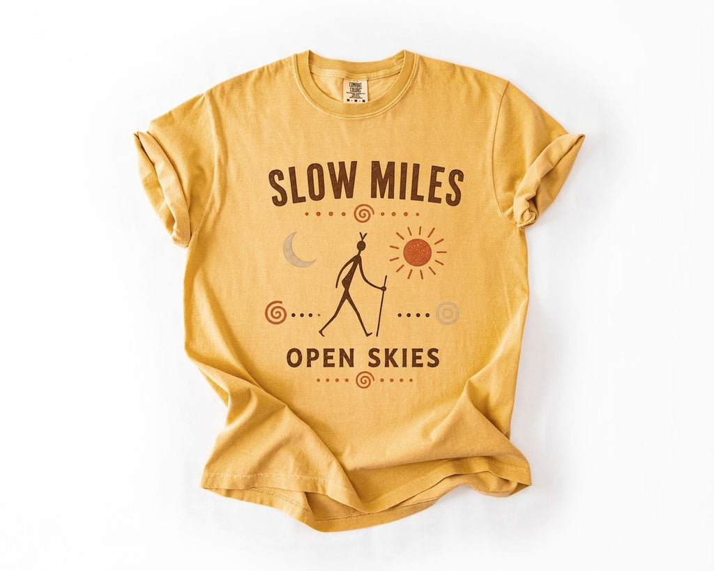 Slow Miles Open Skies T-Shirt - Mustard