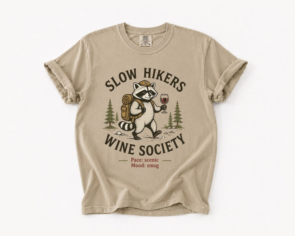 Slow Hikers Wine Society Tee - Khaki