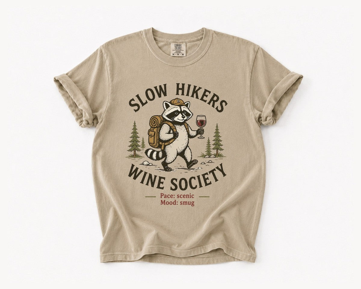 Slow Hikers Wine Society Tee - Khaki