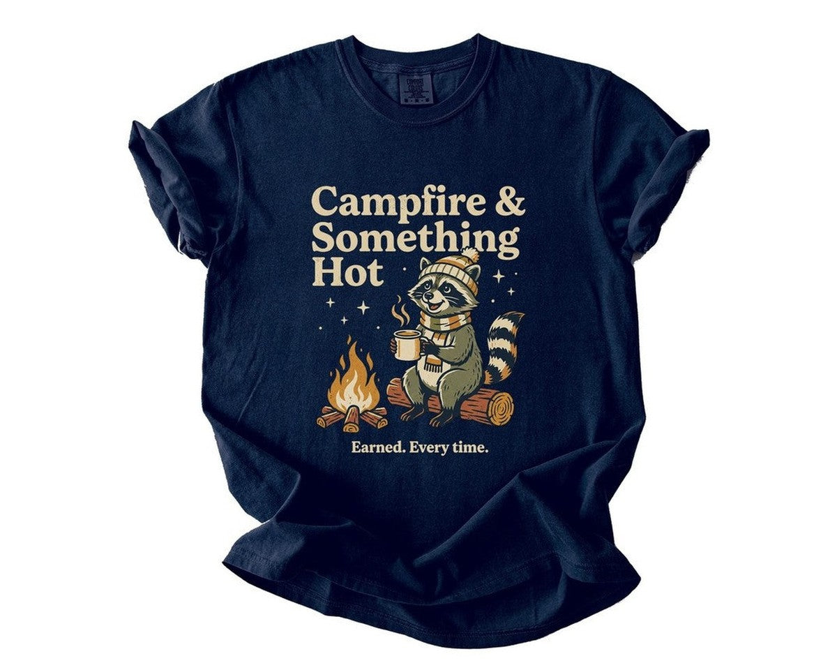 Campfire and Something Hot Raccoon - True Navy