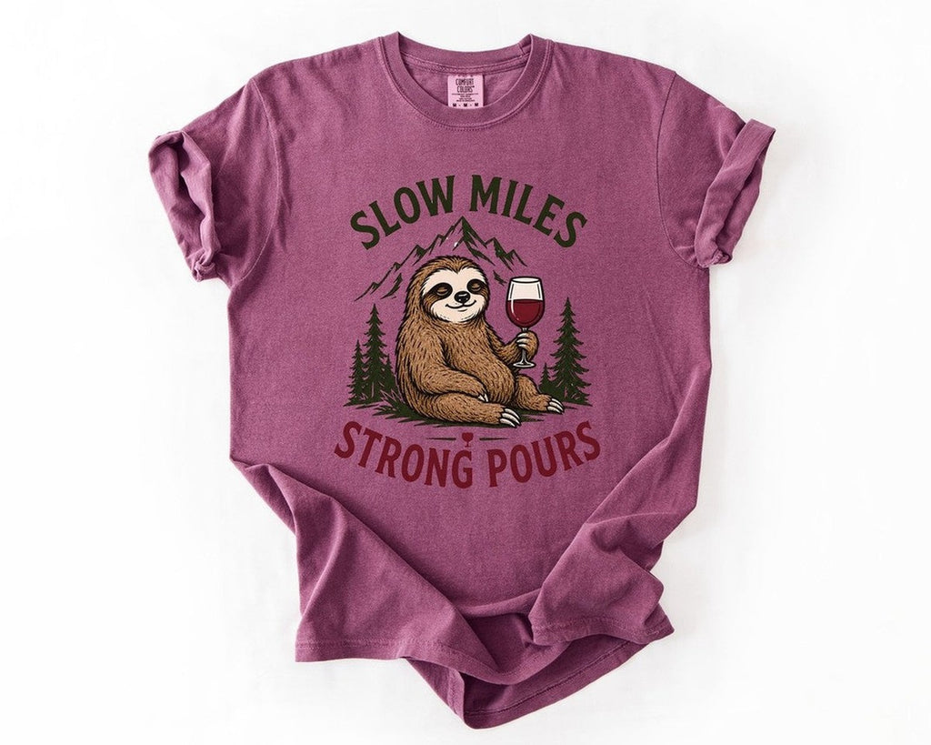 Sloth Wine Tee - Berry