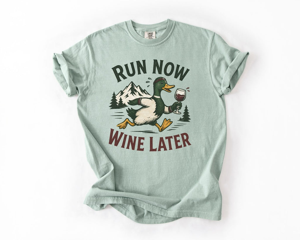 Run Now Wine Later Duck Tee - Bay