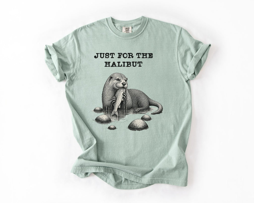 Just For The Halibut Otter Tee - Bay
