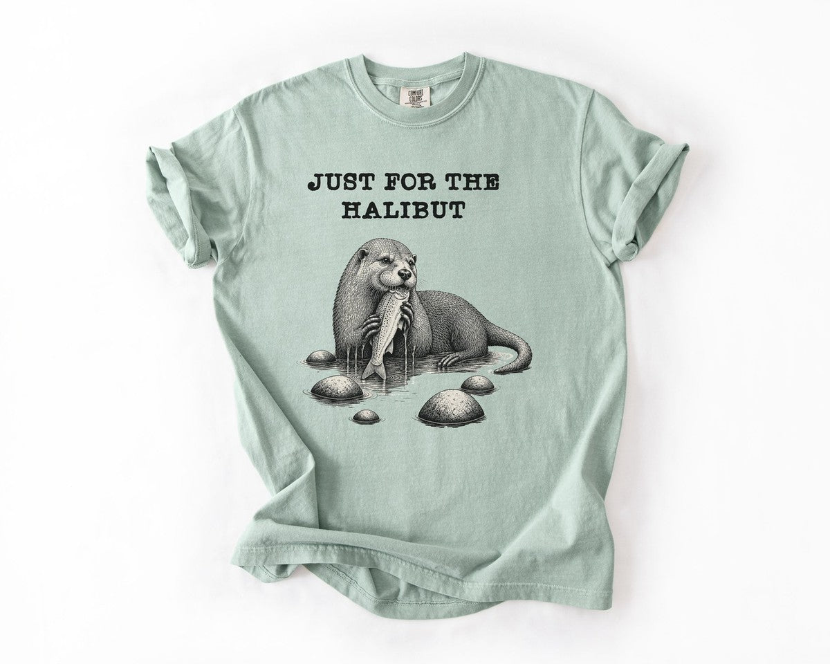 Just For The Halibut Otter Tee - Bay