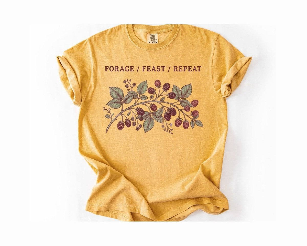 Forage Feast Repeat T-Shirt - Mustard