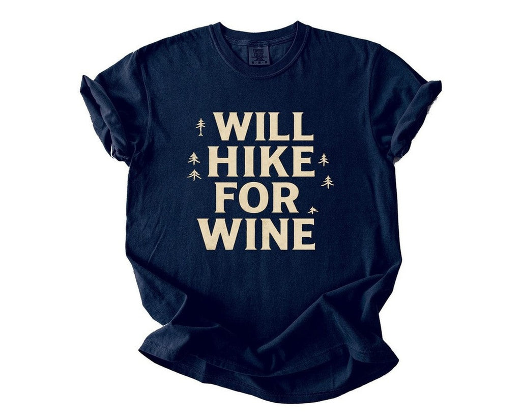 Will Hike For Wine - True Navy