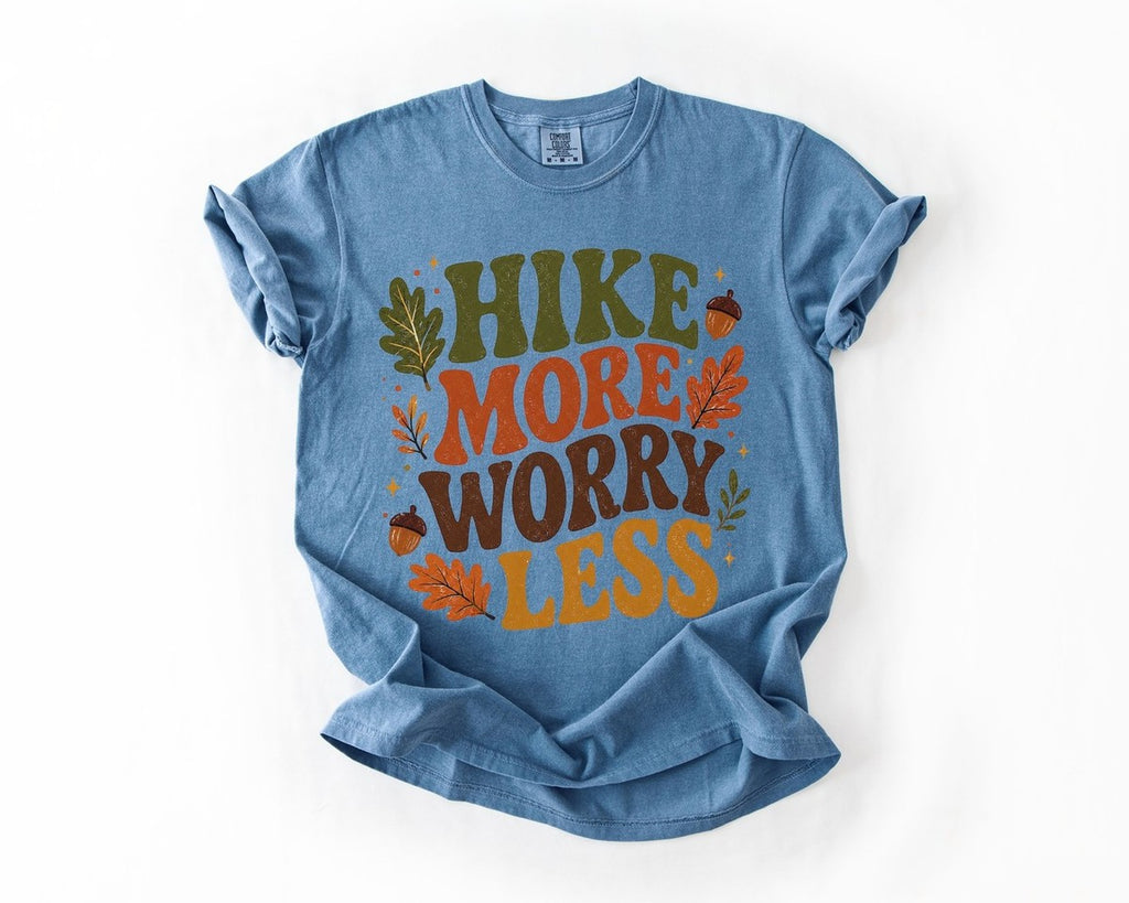 Hike More Worry Less Autumn - Blue Jean