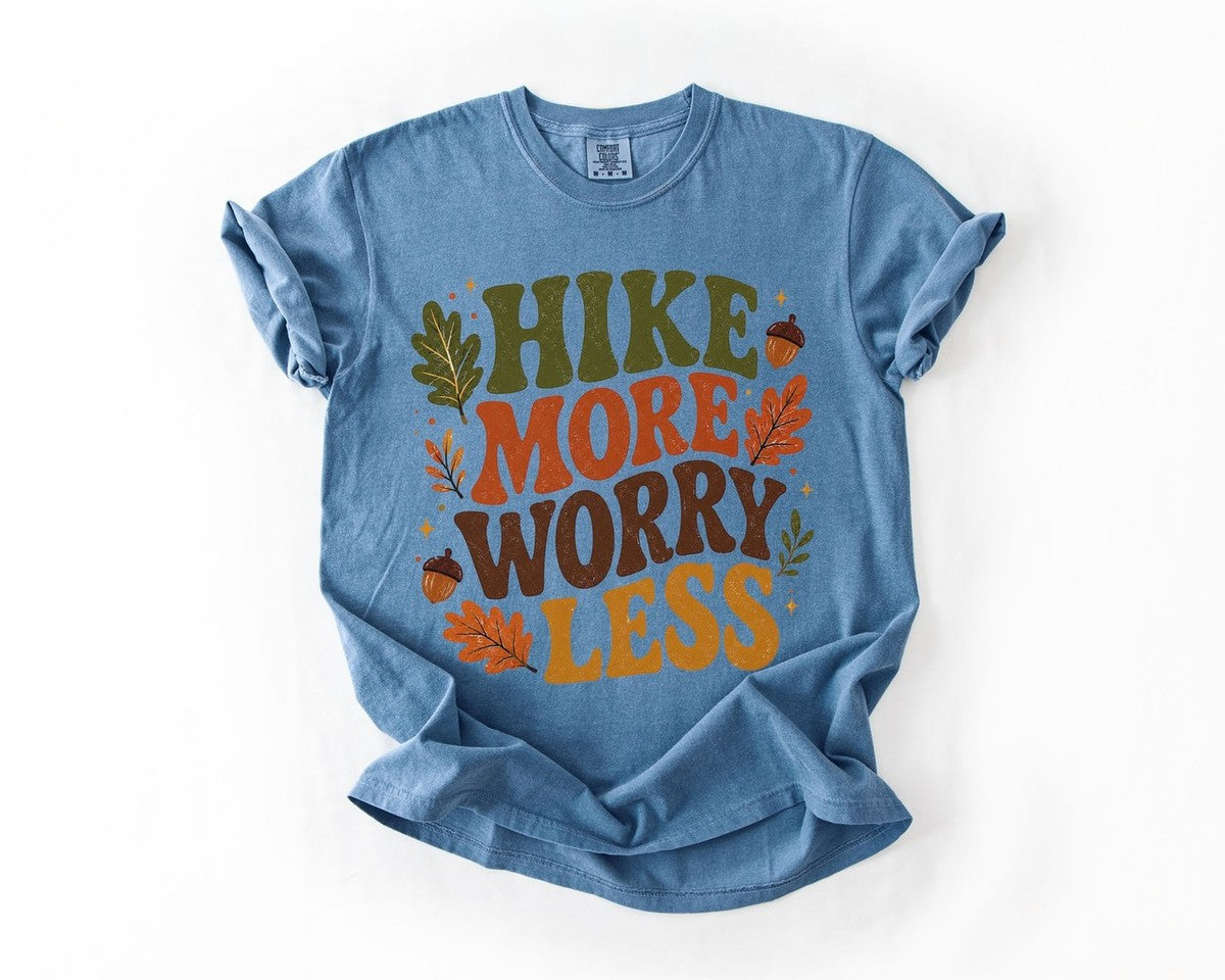 Hike More Worry Less Autumn - Blue Jean