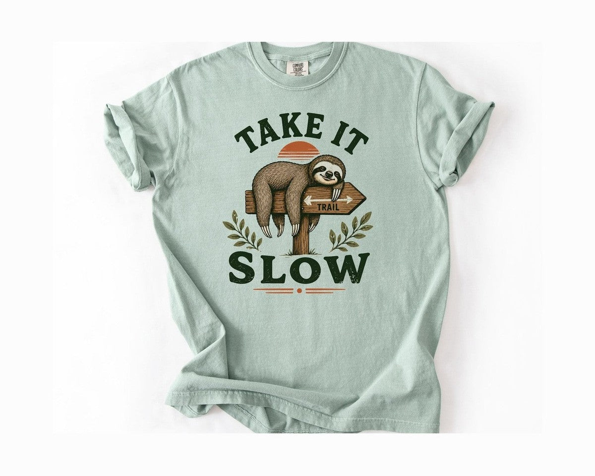 Take It Slow Sloth T-Shirt - Bay