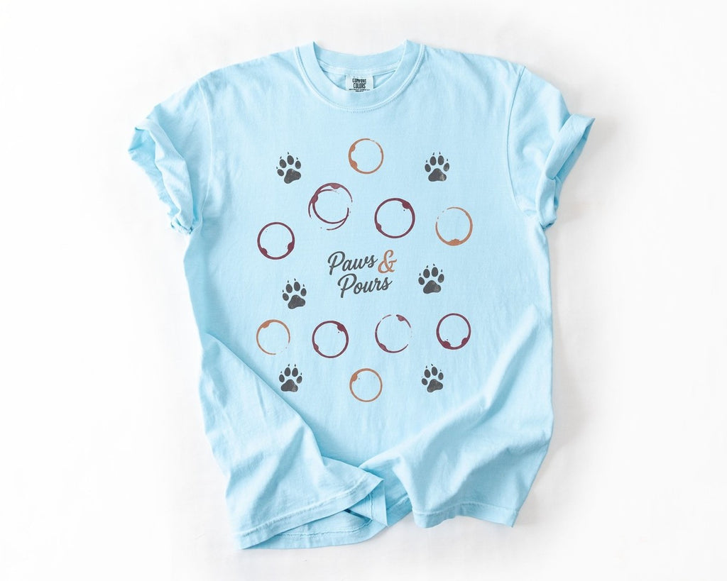Paws & Pours Tee - Chambray