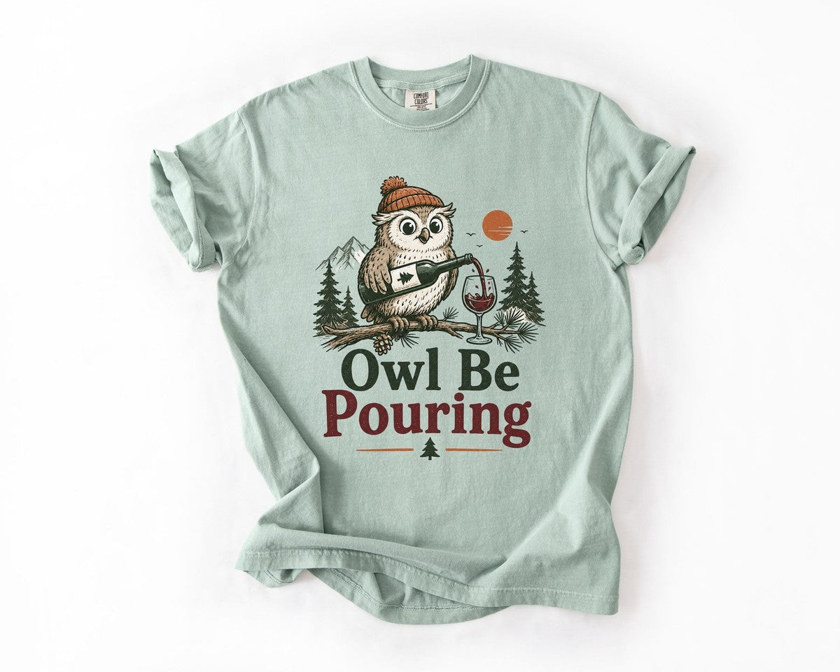 Owl Be Pouring Tee - Bay