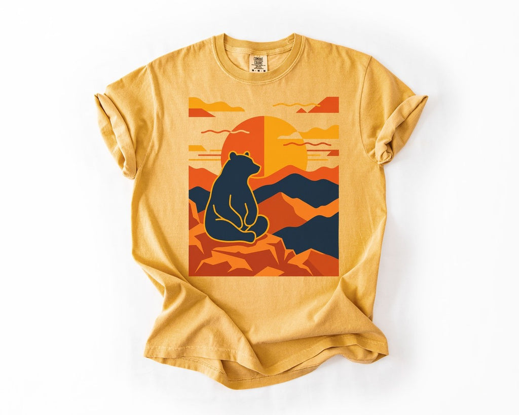 Bear Sunset Tee - Mustard