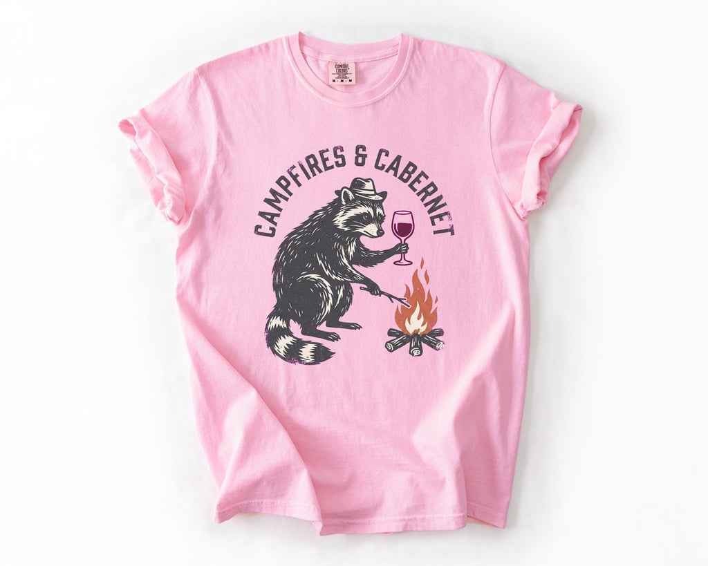 Campfires & Cabernet Tee - Blossom