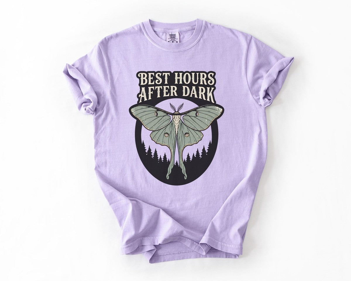 Best Hours After Dark Moth Tee - Orchid