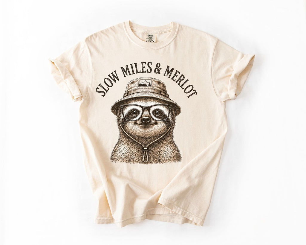 Slow Miles & Merlot Tee - Ivory