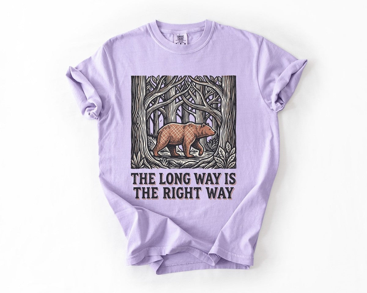 The Long Way Is The Right Way Tee - Orchid