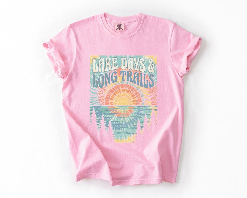 Lake Days & Long Trails Tee - Blossom
