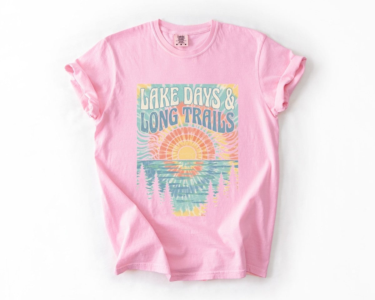 Lake Days & Long Trails Tee - Blossom