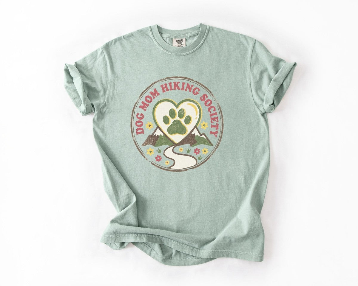 Dog Mom Hiking Society Tee - Bay