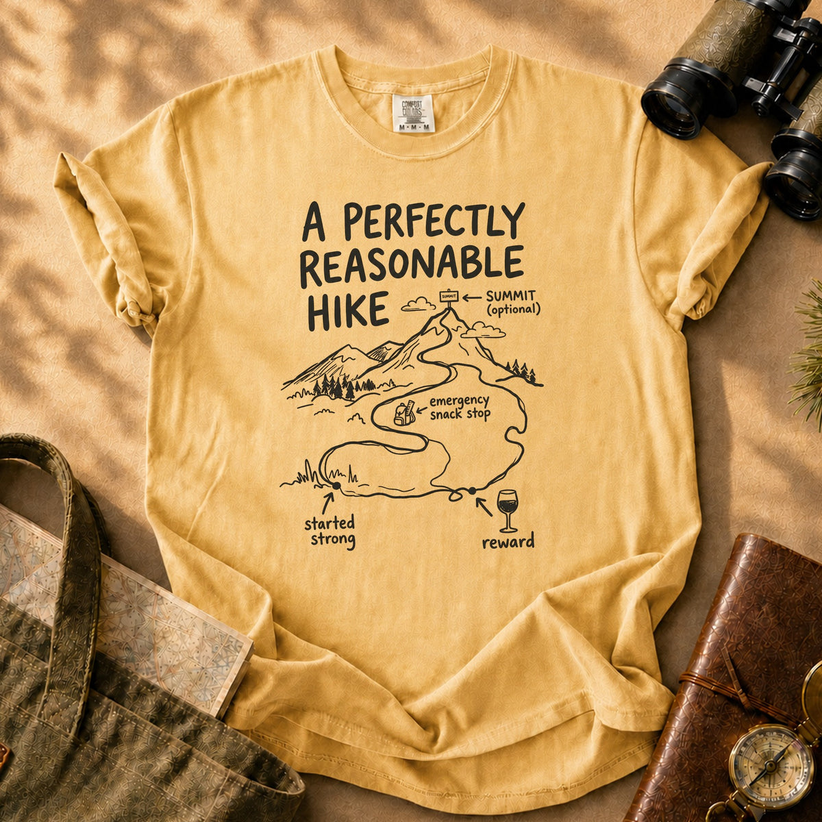 A Perfectly Reasonable Hike Tee - Mustard